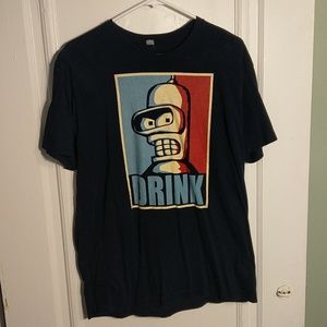 Futurama Bender drink t-shirt